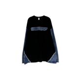 denim block cut-off longsleeve