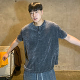 Veloa ribbed henley neck knit (4color)