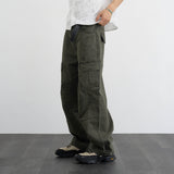 Washed detail cargo pants 3color