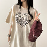 Face Heart Boxy Fit Short Sleeve T-shirt