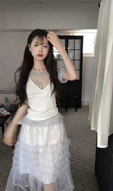 ケータリングブルーティアードロングsk