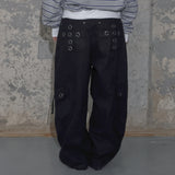 CROSS POCKET CARGO PANTS (BLACK) F25ZD976