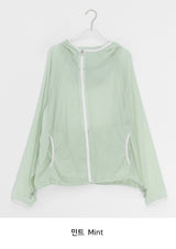 Mimove Diagonal SeeThrough Taping Summer Wind Jumper