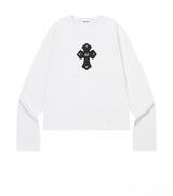 COLI CROSS LEATHER PATCH LONG SLEEVE T (2COLOR)