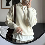 LMN Ronnie Washable Oversized Fit High-Neck Turtleneck Half Zip-Up Knitwear (7 colors)