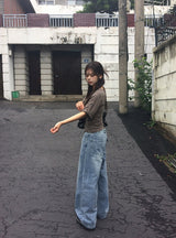 Diro Pocket Adjust Wide Washing Denim Pants