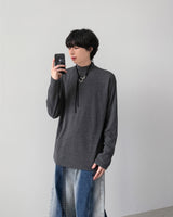 ウィーバーハーフネックニットTシャツ