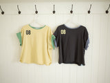 ボタンダブルスリーブレスTシャツ (イエロー)