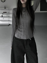 minimal pleated long sleeve T (3color)