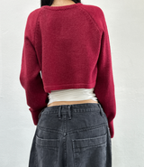 (WARMER DETAIL!) THICK CROPPED WIDE LOOSE ROUND KNIT - 2 COLOR