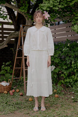 Carrot ribbon skirt_ivory