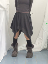stripe ribbonline wave skirt