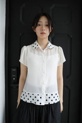 ドットカラーシアーブラウス (WHITE)