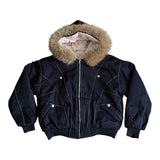 Fur hood vintage jumper