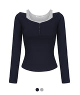 Hazel Layered Button T-shirt
