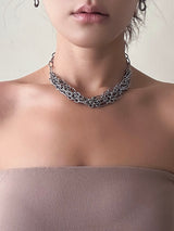 wide chain layeard necklace