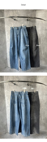 [UNISEX] パラシュートバルーンデニムパンツ (2color)