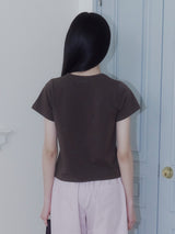 HIDDEN PRINT REGULAR T (BROWN)