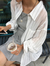 Tempting see-through overfit shirt (2color)