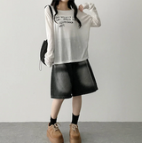アリングレタリングショルダー長袖Tシャツ