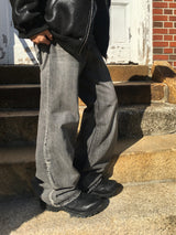  Ront Brush Flare Denim Pants 2C