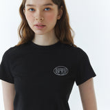 シャープロゴスリムスパンTシャツ ブラック