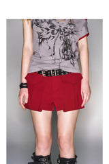 2025 Spring/Summer New Large Pocket Red Shorts