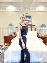 1296. Minimal span boots cut leggings (2color)