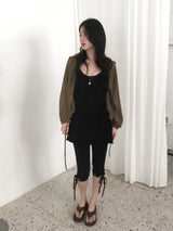 Summer knit hooded zip-up