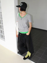ソフト ロング Vネック Tシャツ