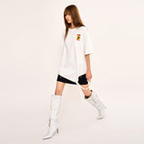 Asymmetric Belt T Shirt - White