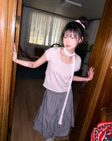 (2color) Rolling Flower Chiffon Scarf