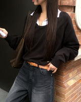 [ORIGINAL] Mellow U-Neck Long Sleeve Knit