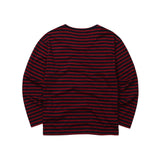 Weekend warrior typography printing stripe long sleeve (Red)