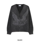 Riggle Washed V-Neck Knit Cardigan