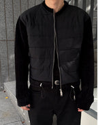 [F/W] Velvet crop padding cardigan(2color)