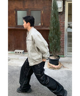 Non-faded double-knee carpenter denim pants
