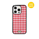 【MADE】 Picnic Red Check iPhone case [Glossy Glass/Magsafe]
