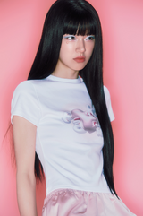 ビンテージグロッシーFakiiiロゴTシャツ_ホワイト