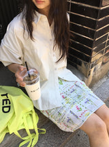 ハシタフラワーシフォンミニスカート