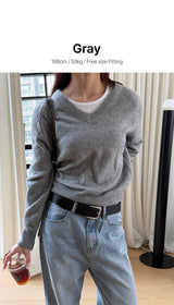 Daily soft v neck knit(5color)
