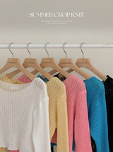 HP Cotton Loose Crop Knit (5color)