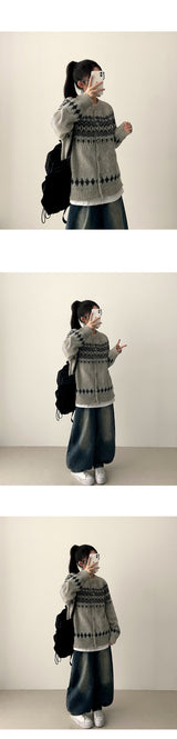 Pintz waist banding denim wide balloon pants
