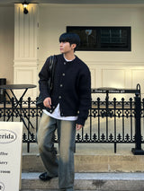 Brush wool cardigan