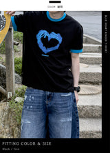 Blue Heart Ringer T-Shirt