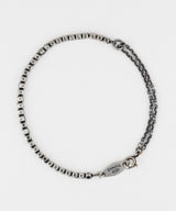 Double mix chain bracelet BK (925 silver)