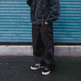 Indian double knee denim pants / Maroon black