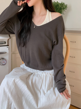 #RB Halter Neck Layered Loose Knit (5color)