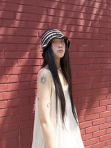 Stripe Cotton beanie-Black