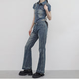 [NONCODE] Fluffy Washing Denim Bootcut Pants